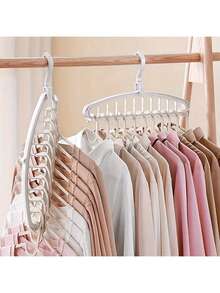 1 buc. Cuier de haine multifuncțional care economisește spațiu, organizator de dulap din plastic, cuier de haine portabil și pliabil pentru depozitarea în dulap, articole esențiale de călătorie