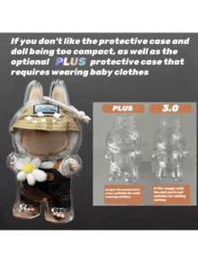 1PC Acrylic Standing Display Case For Labubu 2025 - Dustproof Protective Cover For The Monsters Doll Collectibles, Clear Pendant Holder, Excludes Dolls - Single Pack