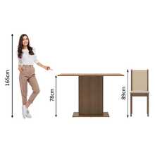 Juego de comedor Madesa Talita con mesa y 4 sillas color marrón, muebles para comedor hogar, diseño moderno y funcional, ideal para familias, fácil de armar y mantener - Marrón - Ver 3