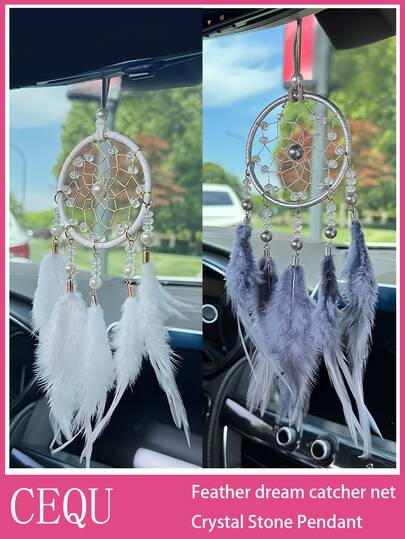Car Accessories, High-End Temperament, Dream Catcher, Rearview Mirror Pendant, Feather Car Pendant, Personalized Decoration