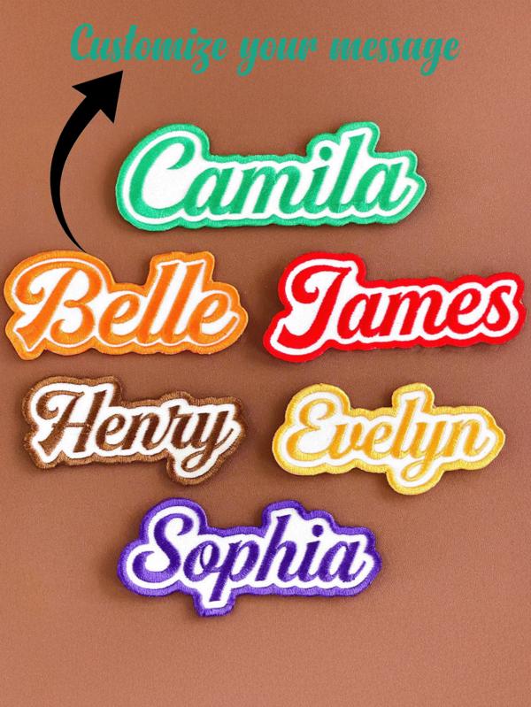 1/3/5 pezzi disponibili, Targhetta con nome personalizzato ricamato, retro in feltro, adesivo per nome da stirare, toppe ricamata personalizzata per giacca, accappatoio, zaino, feste nuziali, personalizzato da stirare, toppe con nome, toppe regalo di compleanno, toppe per borsa trucchi, toppe per damigella, toppe per borsa, toppe per borsa da viaggio, toppe con nome