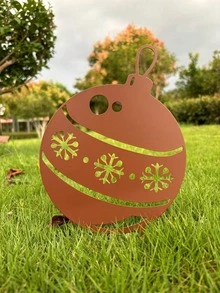 Zardzewiałe metalowe paliki ogrodowe w kształcie Świętego Mikołaja, Bałwana, Dzwonka i Skarpety – rustykalne dekoracje świąteczne na zewnątrz, do montażu na podłodze, w modnym stylu, nie wymagają prądu ani baterii