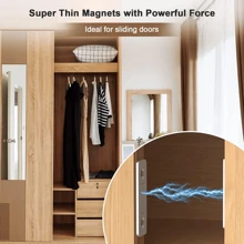 Magnetic Door Catch, Magnetic Cabinet Door Adhesive Patch, Invisible Drill-Free Sliding Door Wardrobe Catch