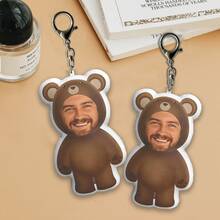 Customized Photo Keychain, Cute Double-Sided Printed Pillow Keychain, Creative DIY Mini Bag Pendant, Essential Gift For Family And Friends, Christmas Gift - Multicolor - View 3