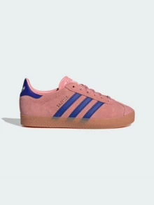 Adidas Gazelle Kids Sneakers, Comfortable Kids Shoe With Gum Bottom, Stylish Easy Lace Up Kids Sneaker For Daily Wear, ID6556 - 半粉紅火花/清醒藍/清醒藍 - 查看 1