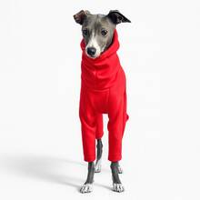 Thermal-Lined Christmas Red Dog , Warm Autumn/Winter Jumpsuit For Small/Medium Dogs, Protects Belly & Legs, Soft & Cozy Material, Suitable For Poodles, Whippets, Beagles In Autumn/Winter - Red - View 9