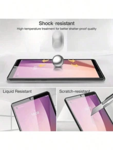 2片装钢化玻璃屏幕保护膜，适用于Tab P11/Tab M8/P12/M7/M9/M10/Yogo Tab 11/K10/Redmi Pad 2/Tab M10 Plus平板电脑，易于安装，高清透亮，无气泡，防刮擦，防震。这款钢化玻璃屏幕保护膜是生日、复活节、圣诞节的理想礼物之选，适合赠送给家人、朋友、男孩和女孩。 - 無色 - 查看 2