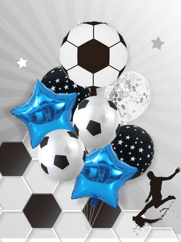 8 قطعة/مجموعة من بالونات الألومنيوم والبالونات اللاتكس بشكل كرة قدم، لديكور حفلة عيد الميلاد وحفلات كأس العالم