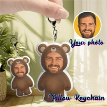 Customized Photo Keychain, Cute Double-Sided Printed Pillow Keychain, Creative DIY Mini Bag Pendant, Essential Gift For Family And Friends, Christmas Gift - Multicolor - View 2