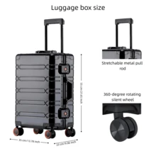 Milky Way All Aluminum Carry On Luggage Hard Shell Suitcases With Spinner Wheels Zipperless Luggage 20 Inch Small Carry On Suitcase For Short Trips - Không gian đen sâu thẳm - Xem 3