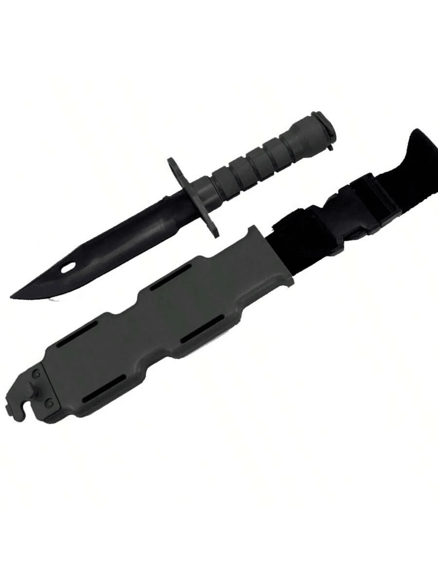 1:1 逼真 M9 刺刀复制品，塑料软凝胶安全训练刀，军事收藏品，户外 CS 装备，角色扮演玩具（设计） - 彩色 - 查看 1