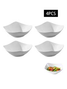 2/4/6/8/10pcs Plastic Bowl Set, Suitable For Fruit Salad, Sauce, Dessert, Etc. - White - View 10