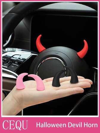 Creative And Humorous Car Center Console Display Screen, Small Horn Steering Wheel, Devil's Horn, Cute Car Decoration Ornament