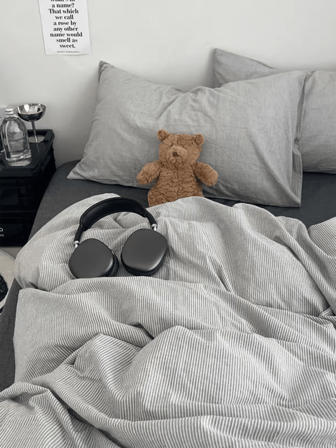 3 piezas Juego de ropa de cama de cuadros nórdicos 100% algodón, 2 fundas de almohada + 1 funda de edredón