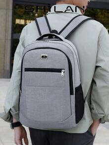 男士休闲百搭实用时尚背包，全新设计 - 淺灰色 - 查看 2