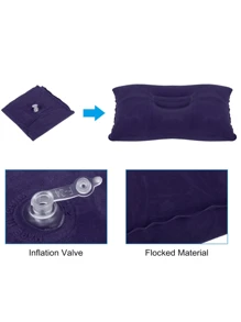1件/2件户外便携式PVC植绒充气枕，露营睡袋枕头，午睡枕