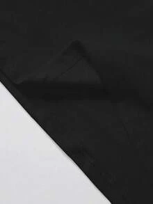 Camiseta de mujer de moda, diseño de corazón y eslogan - punto casual - blanca con corazón verde, perfecta para primavera/verano/otoño - Negro - Ver 4