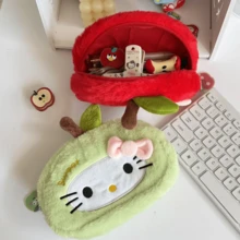 Sanrio 1pc Sanrio For Hello Kitty Large Pencil Case - Stylish Canvas Stationery Organizer With Zipper, Multi-Functional For Coins And Cosmetics, Office Supplies, Cute School Supplies, Playful Design, Secure Zipper Closure,Cosmetic Bag