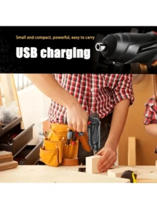 1 قطعة [طقم مثقاب لاسلكي صغير] بطارية ليثيوم قابلة للشحن عبر USB، مثقاب صغير محمول لاسلكي، مفك كهربائي لاسلكي، طقم أدوات كهربائية للإصلاحات المنزلية