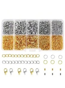 1 Box Jewelry Making Kit, Including Box, Flower Holder, Positioning Note, Lobster Clasp, Extension Chain, For DIY Bracelets, Necklaces, Earrings, Craft Making, Jewelry Repair - Multicolor - View 12