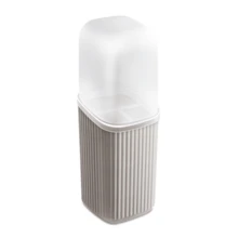 Duo Bathroom Kit - Liquid Soap Holder - Toothbrush Holder - Tray - Gris - Ver 5