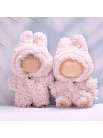 1pc Adorable Pink Rabbit Doll Dress, Suitable For Labubu And Other Dolls | Exquisite Embroidery + Soft Fabric | Multiple Styles Available | Popular Doll Outfit | High-Quality Doll Clothing | Wardrobe | Full Accessories | Recommended For Doll Lovers, Suitable For Parties And Graduation Gifts