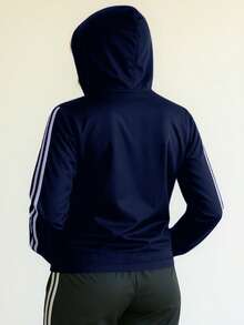 Women's Tactel Windbreaker Academy Jacket With Zipper And Hood - Màu xanh lam - Xem 2