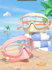 1 Pair Kids Swimming Goggles With Nose Clip, Anti-Fog, Suitable For Children And Teenagers Aged 4-14 - Multicolor - View 3