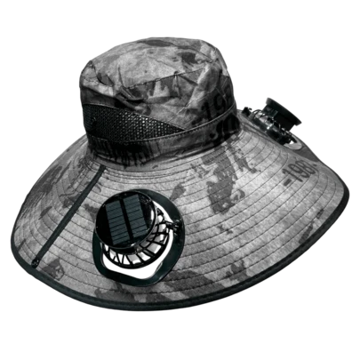 Sombrero de Sol Unisex con Ventilador Solar Recargable, Ala Ancha y Protección UV