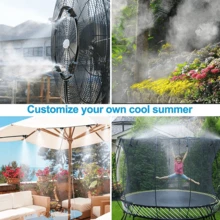 Misting Cooling System 98ft (30m) Misting Line + 30 Brass Mist Nozzles,Water Mister For Outside Patio Cooling, Kids Pets Water Playing, For Patio, Garden, Greenhouse, Pasture, Fan, Canopy, Pool Porch - Black - View 9