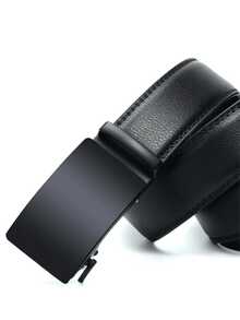 Men's Leather Belt With Automatic Metal Ratchet Buckle – Casual And Functional For Students And Everyday Use KITS 1/2/ - 鏽棕色 - 查看 11