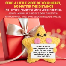 1pc Handmade Crochet Desktop Decor, Cute Star Shaped, Gift, Long Distance Relationship, Moving Away, Farewell, Couples, Best Friends, Sisters, Women, Birthday, Mom, Grandma, Keychain, Positive Emotions, Creative, Party, Christmas, Halloween Plush Doll Decoration