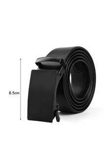 Men's Leather Belt With Automatic Metal Ratchet Buckle – Casual And Functional For Students And Everyday Use KITS 1/2/ - 鏽棕色 - 查看 8