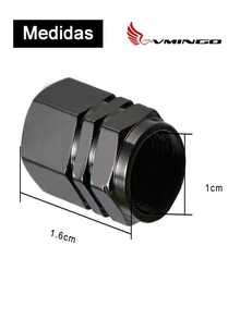 Tapon Pivote Valvula Auto Moto Bici 4 piezas Cubre Llanta Aluminio Neumatico Universal Vmingo Mexico - Negro - Ver 6