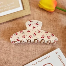 1PC Blueberry Printed Rectangular Hair Clip - Retro Plant Design Acrylic Anti-Slip Women's Hair Accessory, Perfect For Daily Wear, Picnics And Bridal Hairstyles And Hair Accessories Hair Claws Claw Clips Hair Clips Hair Jaw Clip Hair Clamps Hair Clutch Hair Catcher Clip Fall Winter For Vacation Outfits Woman