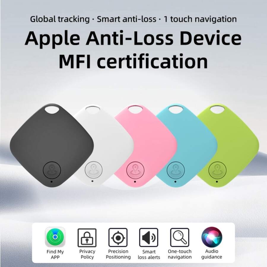 Pelacak GPS Mini untuk Apple iOS, Lokator AirTag, Pelacak Bluetooth, Kompatibel dengan Sistem Temukan Saya Apple, Pelacakan Akurat Jarak Jauh - Baterai Koin CR2032 yang Dapat Diganti, Cocok untuk Dompet, Hewan Peliharaan, Tas, Laptop, Mobil, dan Barang Berharga Lainnya, Hanya Mendukung Sistem iOS