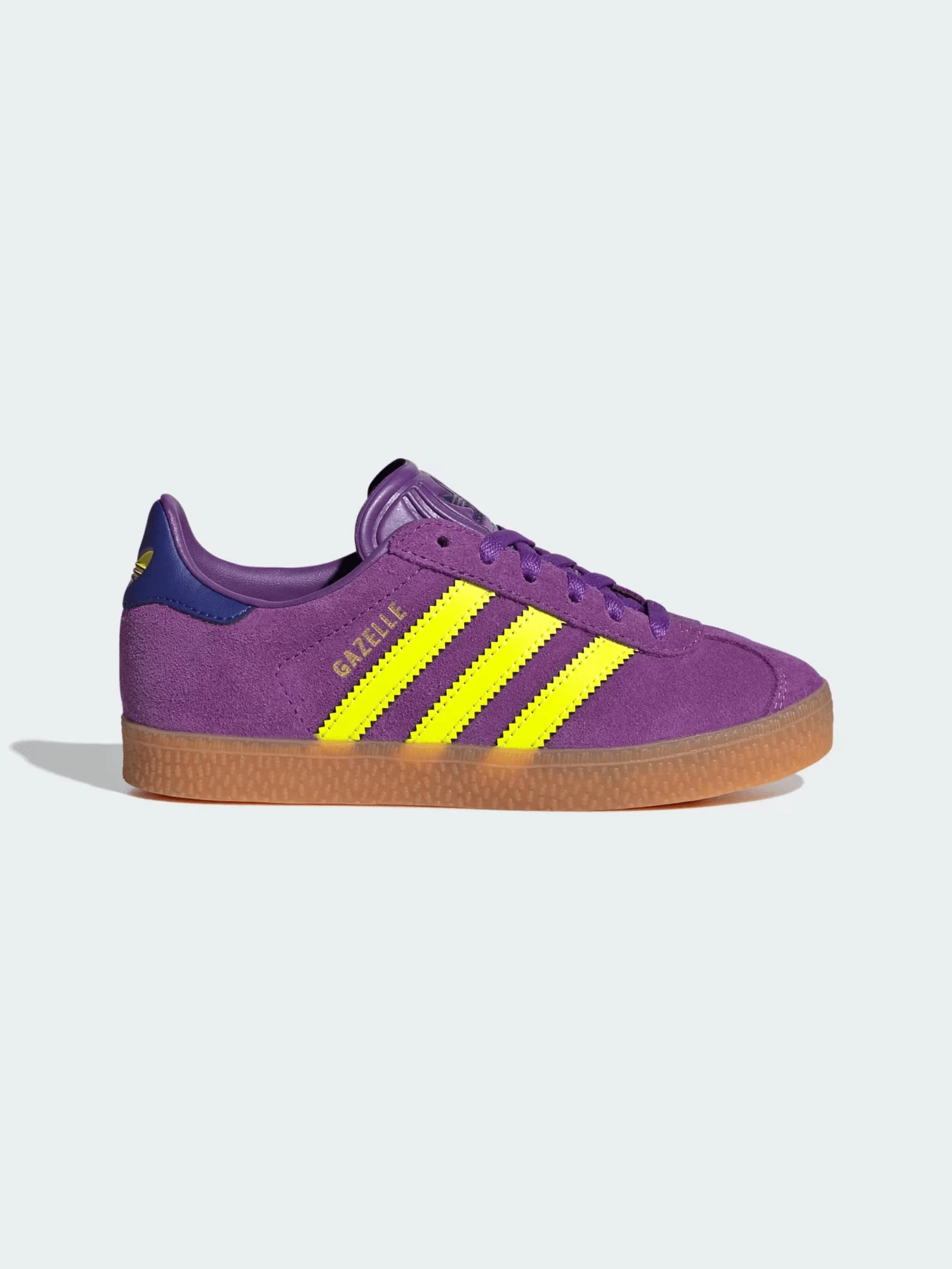 Adidas Gazelle Kids Sneakers, Comfortable Kids Shoe With Gum Bottom, Stylish Easy Lace Up Kids Sneaker For Daily Wear, JP7131 - Tím năng động / Vàng năng lượng mặt trời / Tím đại học - Xem 1