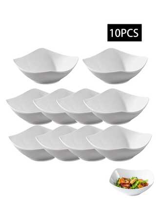 2/4/6/8/10pcs Plastic Bowl Set, Suitable For Fruit Salad, Sauce, Dessert, Etc.