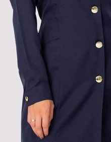Women's Lab Coat With Fitted Button Esteti Cora - Màu xanh hải quân - Xem 3