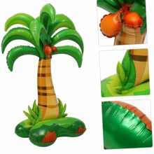 Metallic Balloon With Coconut Palm Tree Base 125cm – Tropical Party Decoration, Beach, Hawaii, Summer, Birthday, Pool Party, Themed Event - Green - View 1