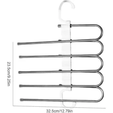 2 Pcs Space Saving Multipurpose Hangers, Plastic Wardrobe Storage Rack, Multifunctional Non-Slip Wardrobe Pants Rack, Portable Foldable Hanger, S-Shaped Pants Rack, Wardrobe Hanger Storage Rack With Hooks For Pants And Leggings, Antique Style For Wardrobe Storage, Travel Essential - Silver - View 2