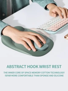 1 Silicone Hook-Shaped Silicone Wrist Mouse Pad Gradient Simple Thickening Ergonomic Mouse Pad With Wrist Rest Computer Mouse Pad To Relieve Pain Keyboard Wrist Rest With Coasters, Non-Slip PU Base - Multicolor - View 4
