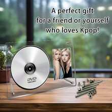 Marco de fotos de disco CD, soporte de exhibición de acrílico HD, caja de almacenamiento de polvo de pequeña tarjeta de álbum de registro, soporte de exhibición de tarjeta de foto de álbum de ídolo, marco de fotos, decoración de álbum transparente de acrílico, gran regalo, decoración de hogar y habitación de mesa