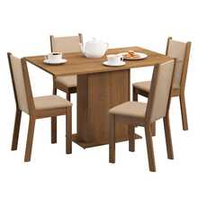 Juego de comedor Madesa Talita con mesa y 4 sillas color marrón, muebles para comedor hogar, diseño moderno y funcional, ideal para familias, fácil de armar y mantener - Marrón - Ver 2