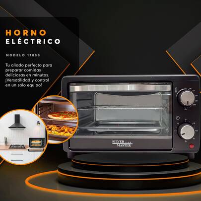 Horno Tostador Eléctrico 10.5L Acero Inoxidable 800W, Temporizador, LED Silver Master 17050