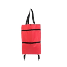 1个多色二合一轻便可折叠购物推车，带轮折叠推车，可重复使用购物袋，男女通用旅行手提袋，家居厨房用品
