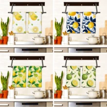 2/4 Paños de cocina con estampado de limón, paños de microfibra súper absorbentes y modernos, paños de té para cocinar y hornear, trapos de limpieza, toallas de mano, muy suaves y absorbentes, decoración de cocina, regalos para vecinos, madres, cumpleaños, inauguración de la casa para amigos, artículos esenciales de cocina, necesidades diarias