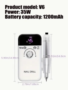 45,000 Rpm Electric Nail Polisher With LCD Screen, Low Noise Rechargeable Nail Polisher-Digital Speed Control, USB Power Supply, Compatible With LED Lights-Suitable For Home And Salon Use. - Multicolor - View 4