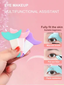 Multifunctional Makeup Eyeliner Stencil, 1pc Eyeliner Assistant, Silicone Eyeliner Template, Silicone Reusable Waterproof Tool For Liner Makeup Brush Pen Stamp Thin Sharpener Cat Eyes Smoky Eye Small Angled Wing Tip, Aid Eyeliner Molds Guide Template For Quick And Easy Makeup, Real Beginners Techniques Eye Shadow Lines Gel Eyebrow Pomade Black, Eyebrow Brush, Eyeshadow Brush, Brush - Baby Pink - View 2