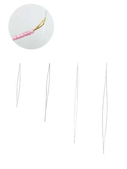 [5.5/7/12/15cm 4 Sizes Available] Wide Mouth Beading Needles, Fine Tube Diameter Suitable For Jewelry Making, Can Also Be Used For Sewing, DIY Jewelry And Beading Crafts